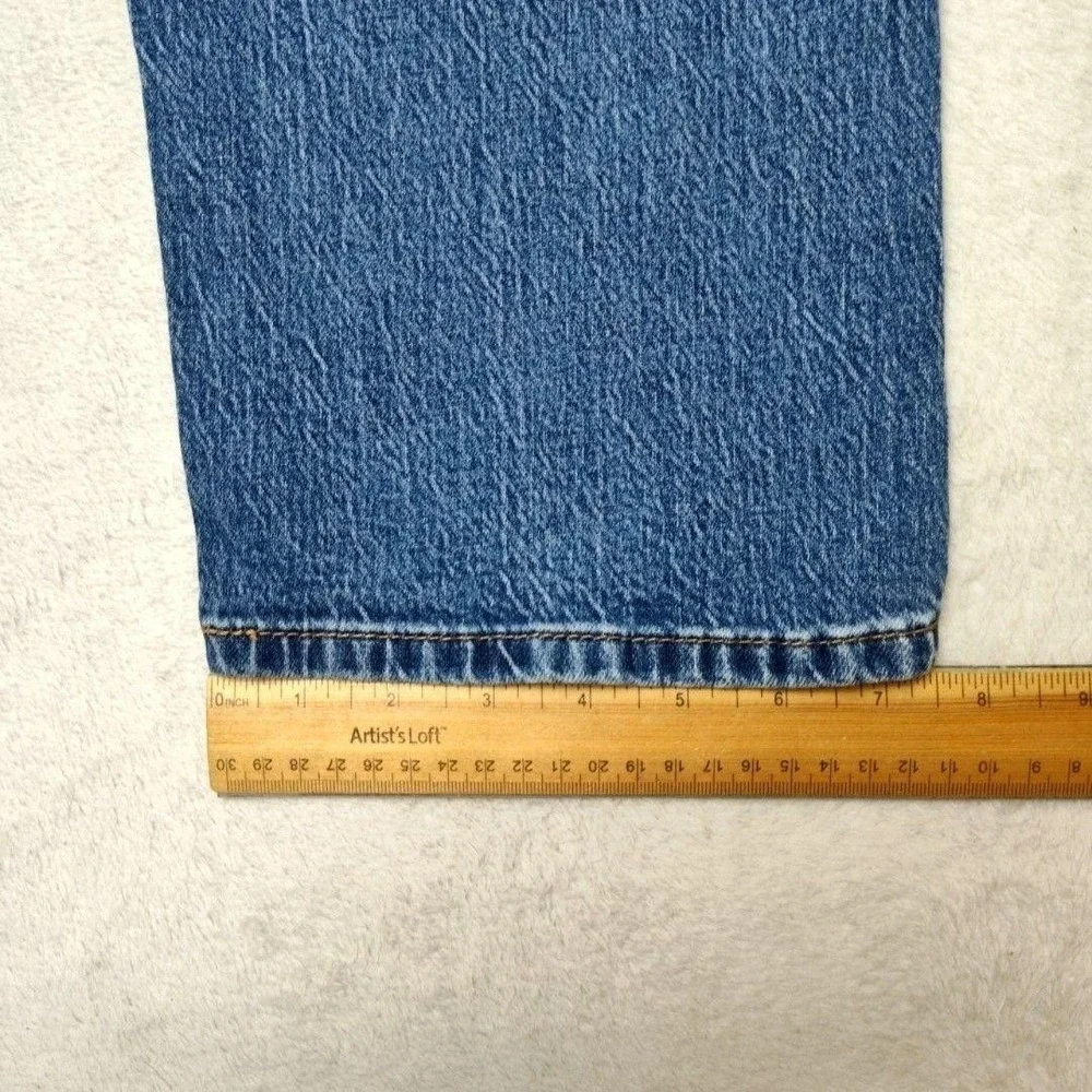 Levis 505 Jeans Mens 32x34 Blue Straight Medium Wash Stretch 5-Pocket Denim